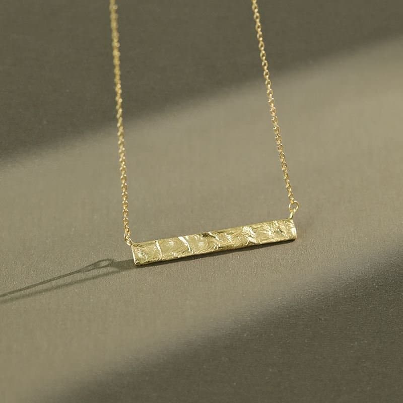 Geometric Rectangle Tag 925 Sterling Silver Necklace