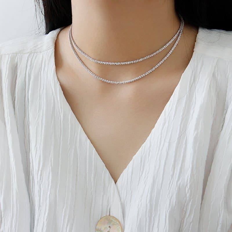 Nugget Crisscross 925 Sterling Silver Necklace