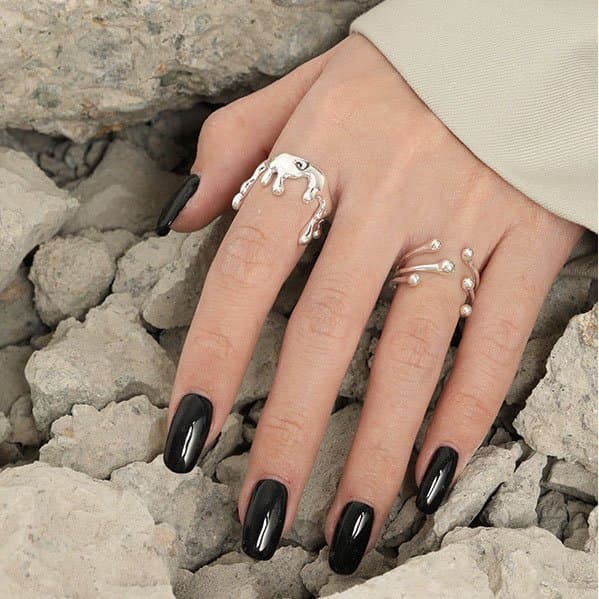 Irregular Candle Crown Solid 925 Sterling Silver Adjustable Ring
