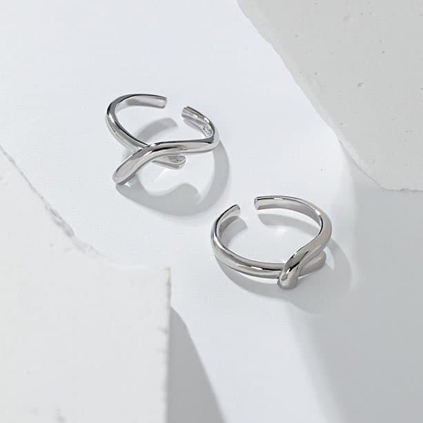 Layers Cross Knot 925 Sterling Silver Adjustable Ring