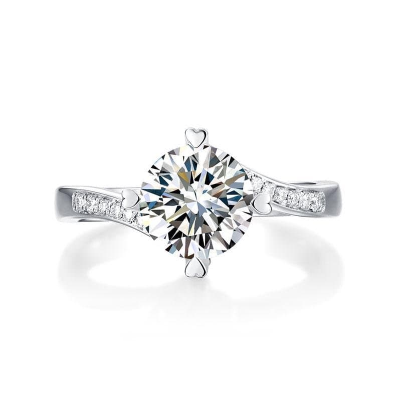 1.5 Carat Moissanite Diamond Ring Heart Shape Prong
