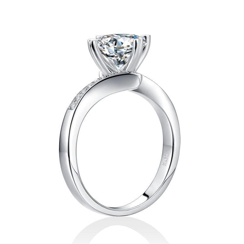 1.5 Carat Moissanite Diamond Ring Heart Shape Prong