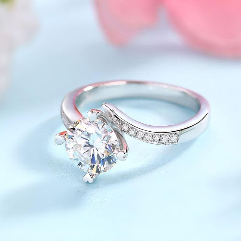 1.5 Carat Moissanite Diamond Ring Heart Shape Prong