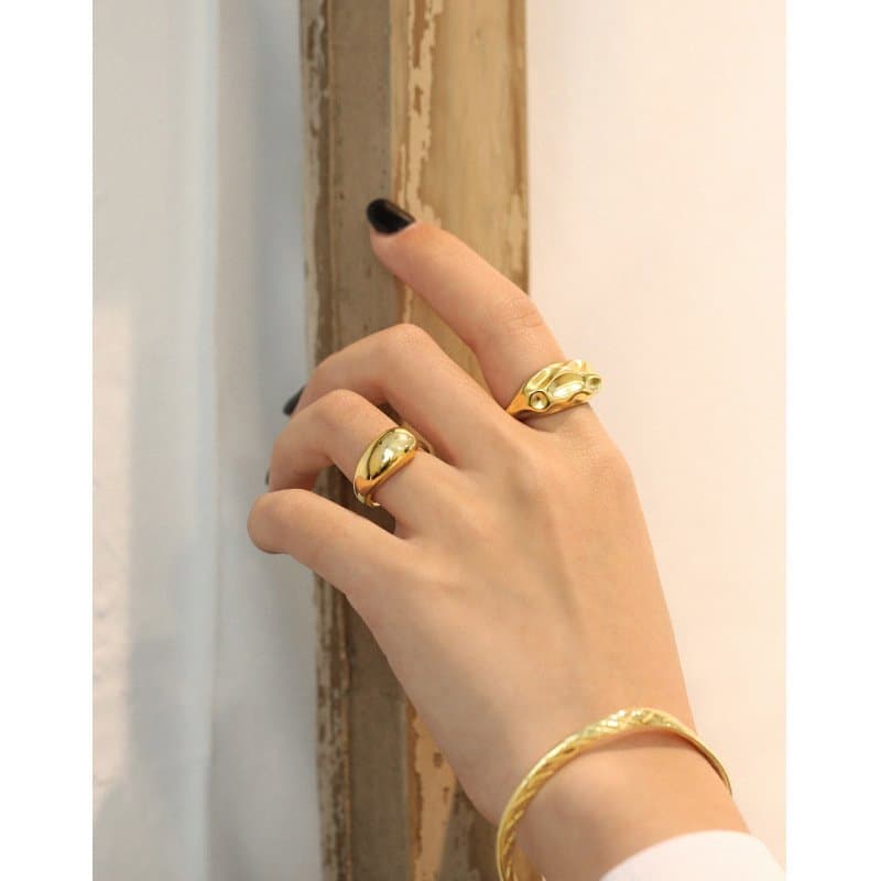 Irregular Uneven 925 Sterling Silver Adjustable Ring