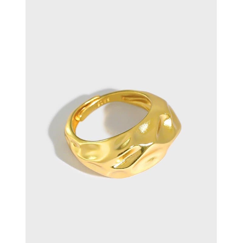 Irregular Uneven 925 Sterling Silver Adjustable Ring