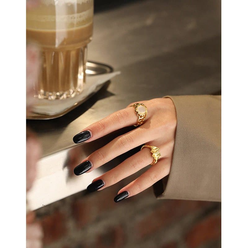 Irregular Leaf 925 Sterling Silver Adjustable Ring