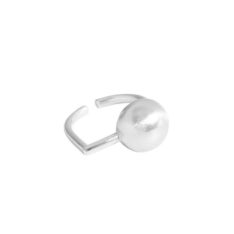 One Rouns Ball 925 Sterling Silver Adjustable Ring