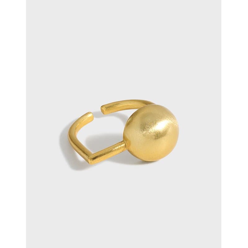 One Rouns Ball 925 Sterling Silver Adjustable Ring