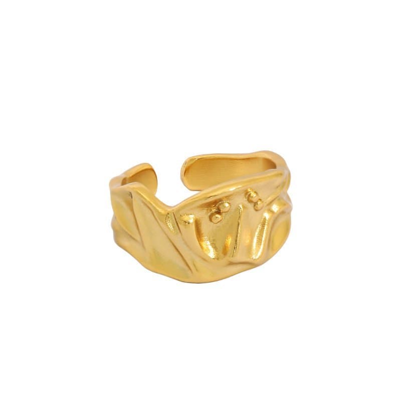 Pleated Skirt 925 Sterling Silver Adjustable Ring