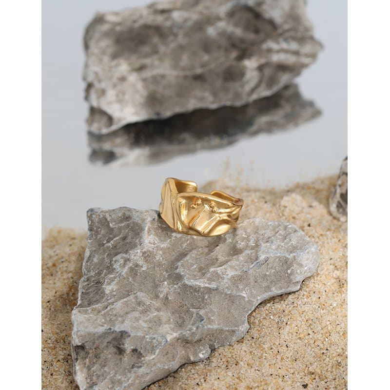 Pleated Skirt 925 Sterling Silver Adjustable Ring