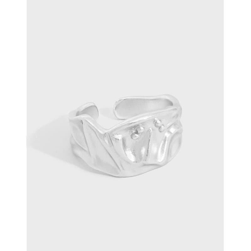 Pleated Skirt 925 Sterling Silver Adjustable Ring