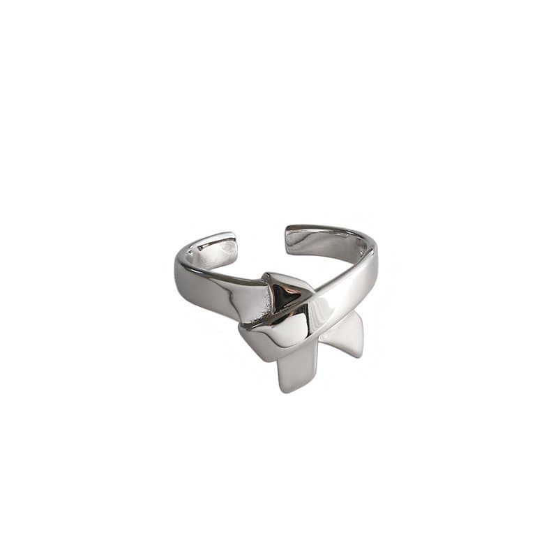 Irregular Bow-knot 925 Sterling Silver Adjustable Ring