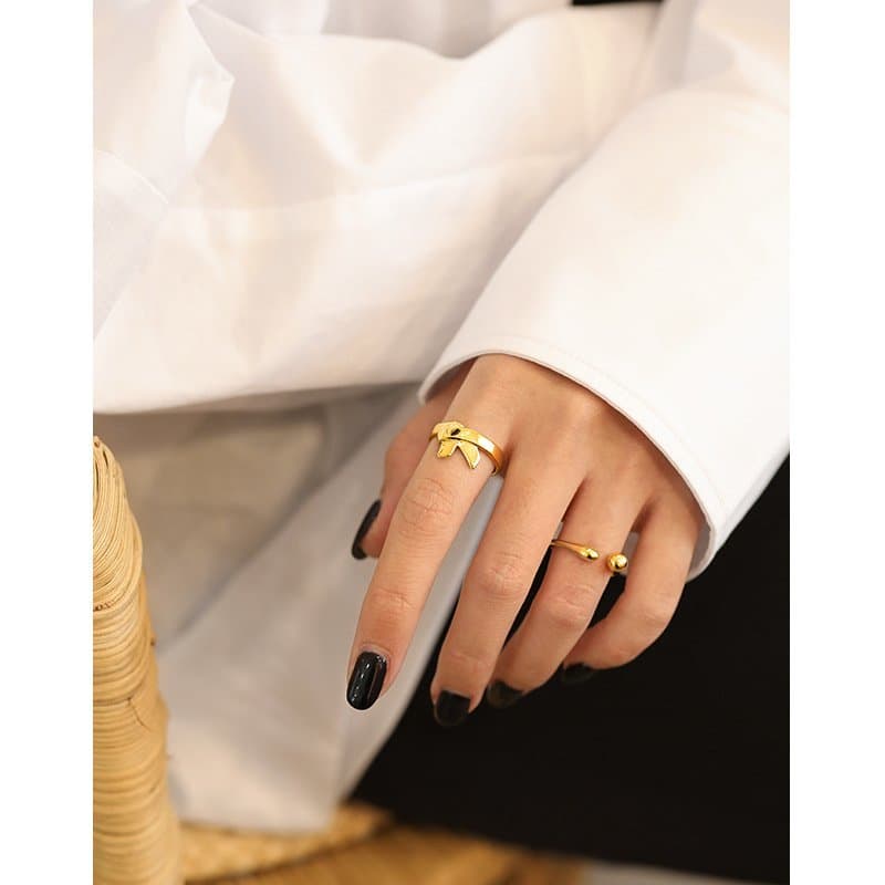 Irregular Bow-knot 925 Sterling Silver Adjustable Ring