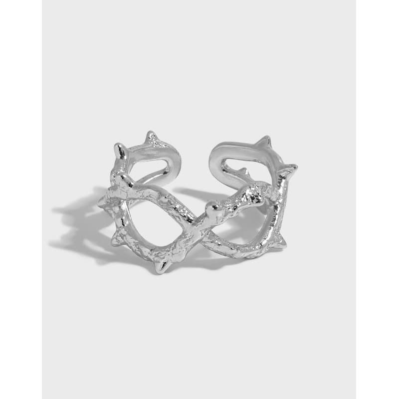 Rivet Hollow Cross 925 Sterling Silver Adjustable Ring