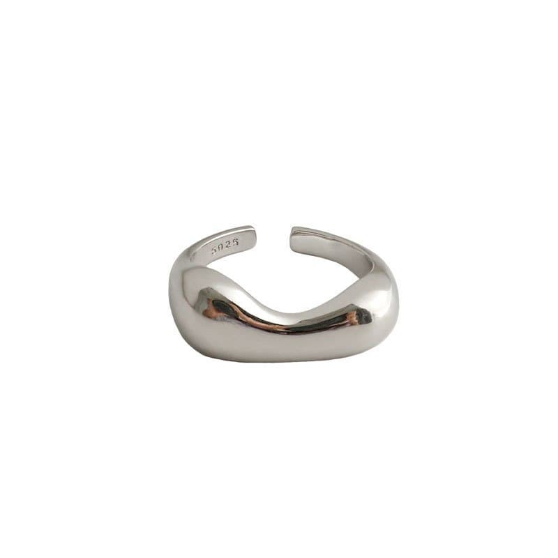 Irregular Bread 925 Sterling Silver Adjustable Ring