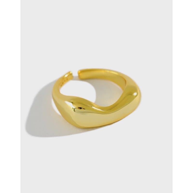 Irregular Bread 925 Sterling Silver Adjustable Ring