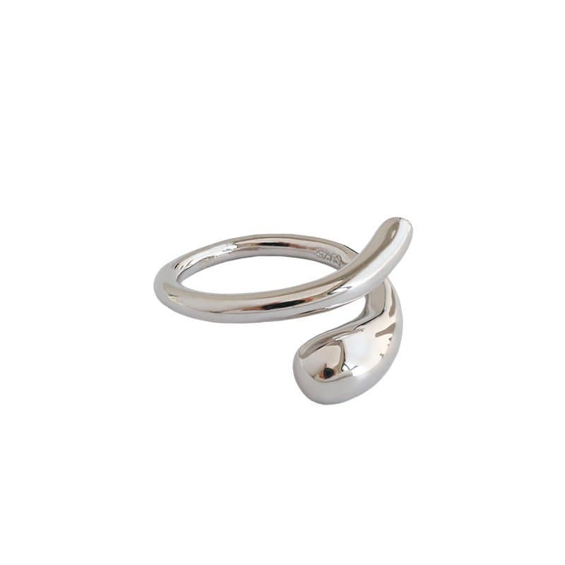 A Water Drop 925 Sterling Silver Adjustable Ring