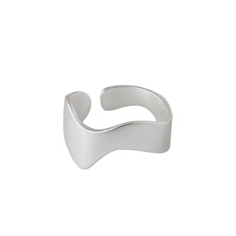 Irregular Wave 925 Sterling Silver Adjustable Ring