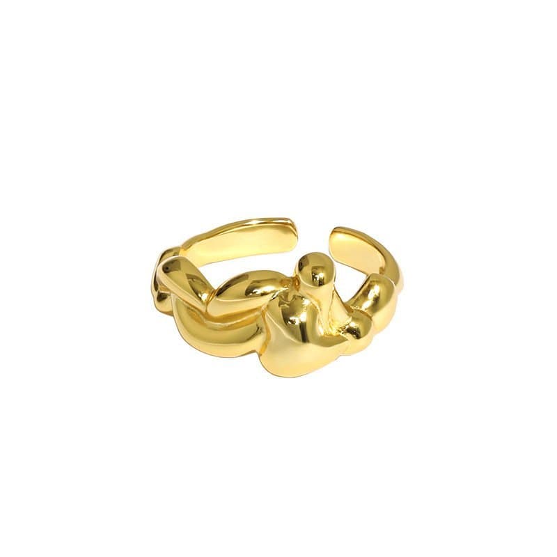 Irregular Sea Wave 925 Sterling Silver Adjustable Ring