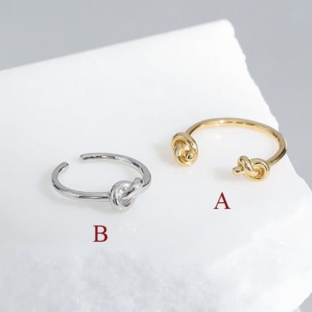 Lines Knot 925 Sterling Silver Adjustable Ring