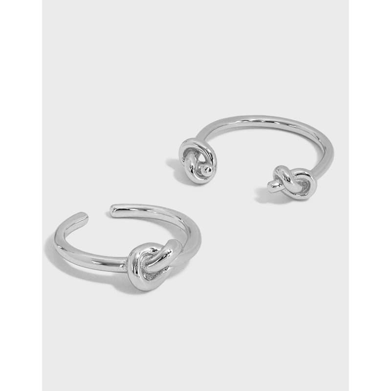 Lines Knot 925 Sterling Silver Adjustable Ring