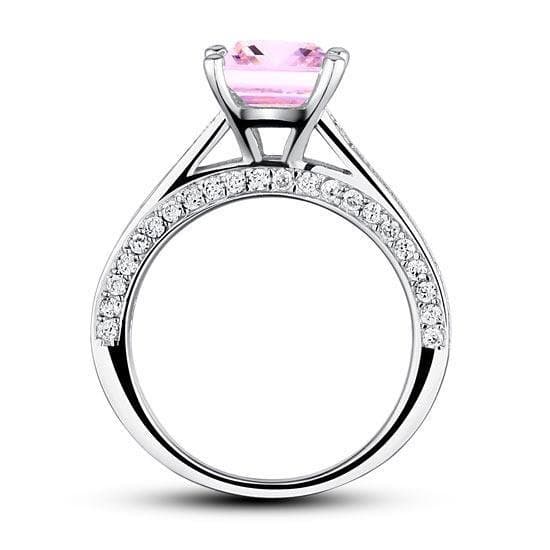 1.5 Carat Princess Cut Pink Created Diamond Ring
