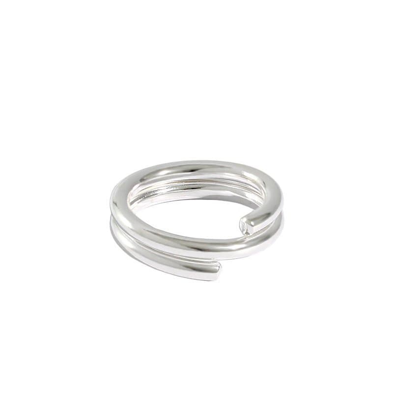 Minimalist Spring Double Layers 925 Sterling Silver Ring