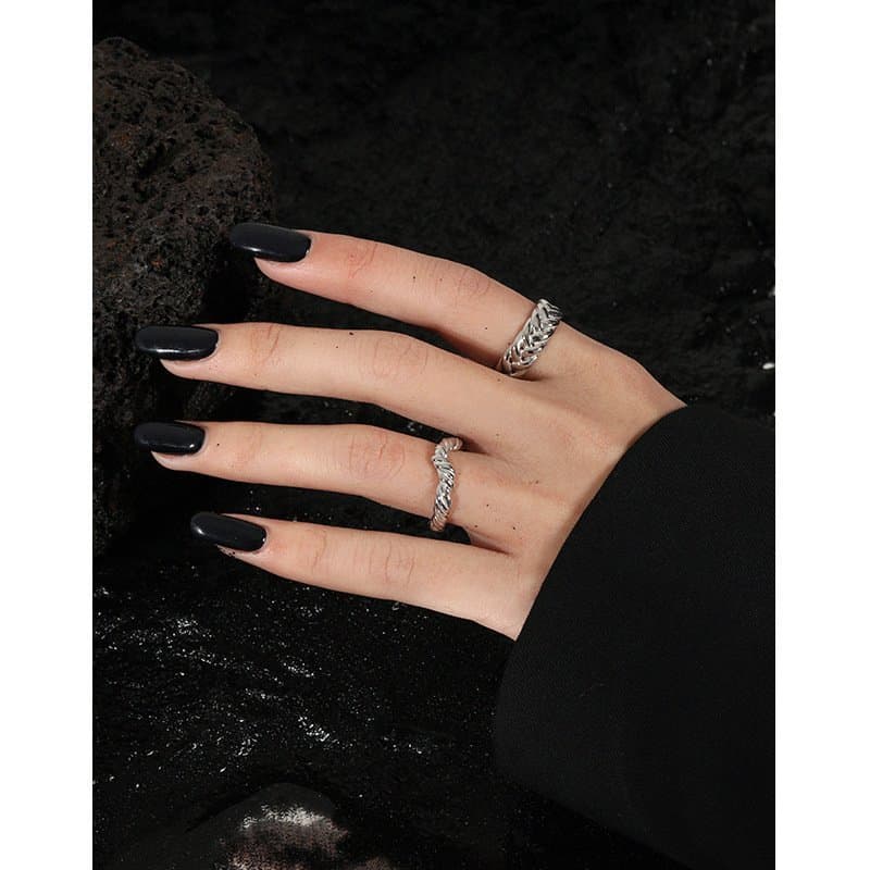 Hollow Twisted 925 Sterling Silver Adjustable Ring