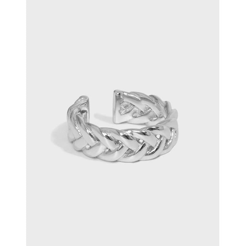 Hollow Twisted 925 Sterling Silver Adjustable Ring