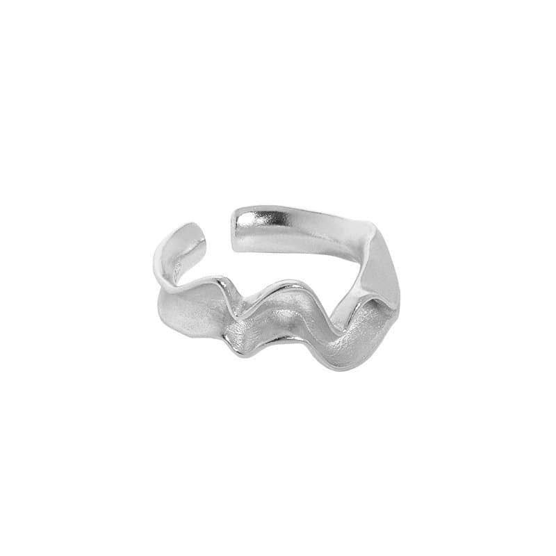 Irregular Wave 925 Sterling Silver Adjustable Ring