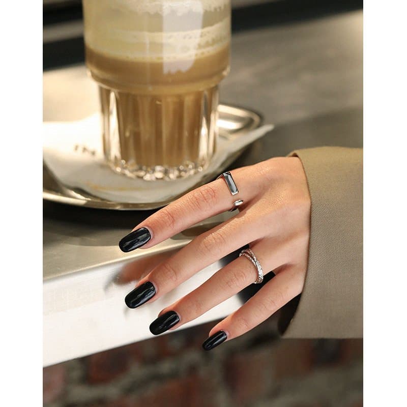 Rectangle Geometric 925 Sterling Silver Adjustable Ring