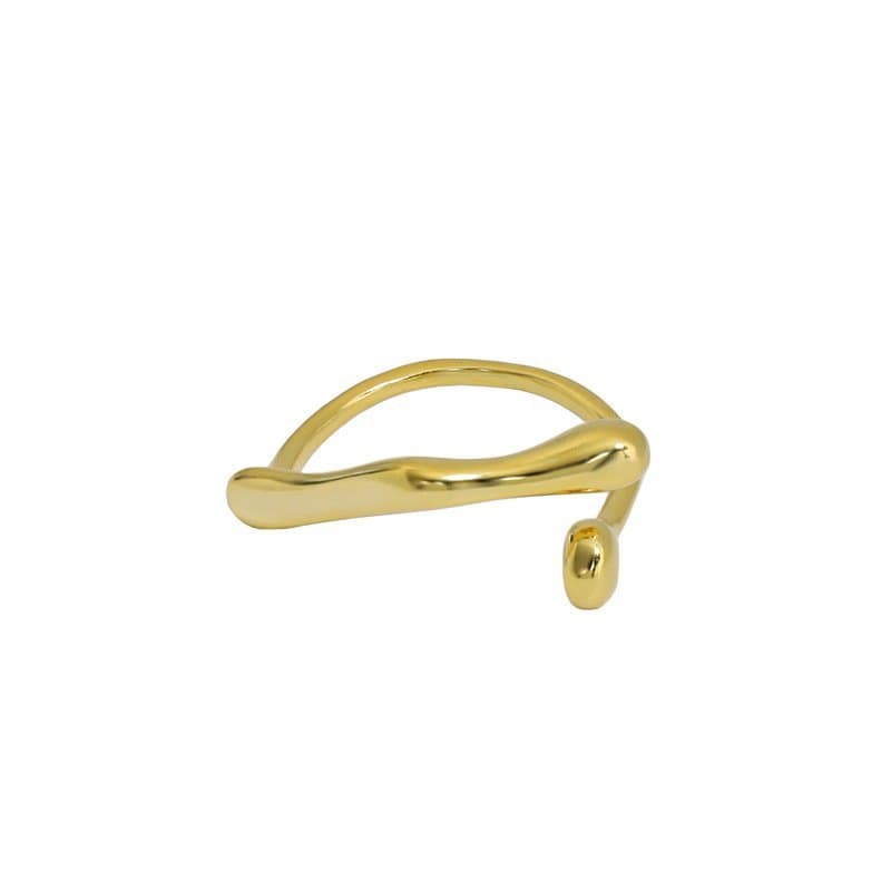 Geometric Waterdrop Cross 925 Sterling Silver Adjustable Ring