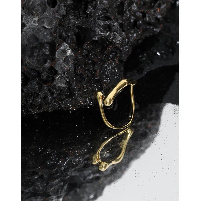 Geometric Waterdrop Cross 925 Sterling Silver Adjustable Ring