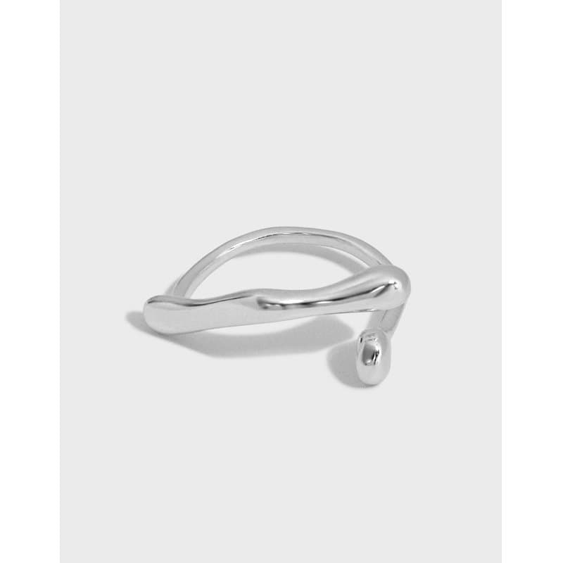 Geometric Waterdrop Cross 925 Sterling Silver Adjustable Ring