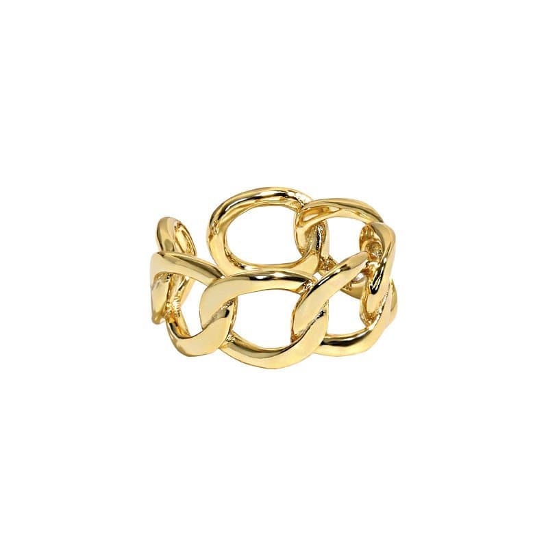 Minimalist Hollow Chain 925 Sterling Silver Adjustable Ring