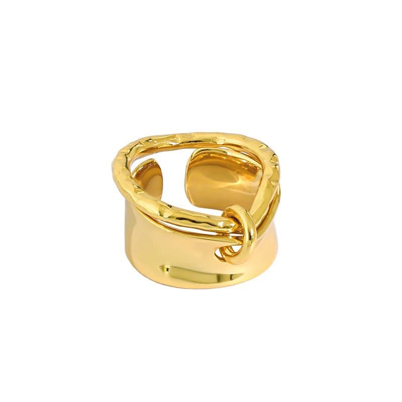 Masculine Irregular Knot 925 Sterling Silver Adjustable Ring