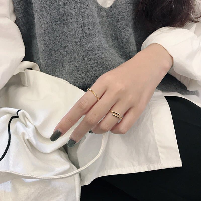 Irregular Wave 925 Sterling Silver Adjustable Ring