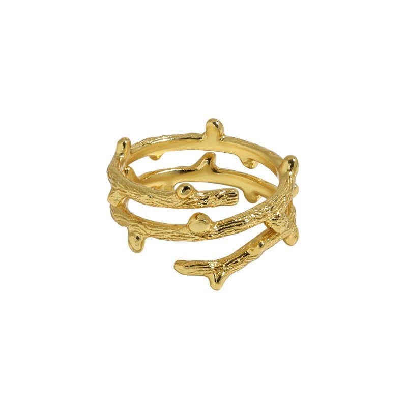 Multi Layer Branches 925 Sterling Silver Adjustable Ring