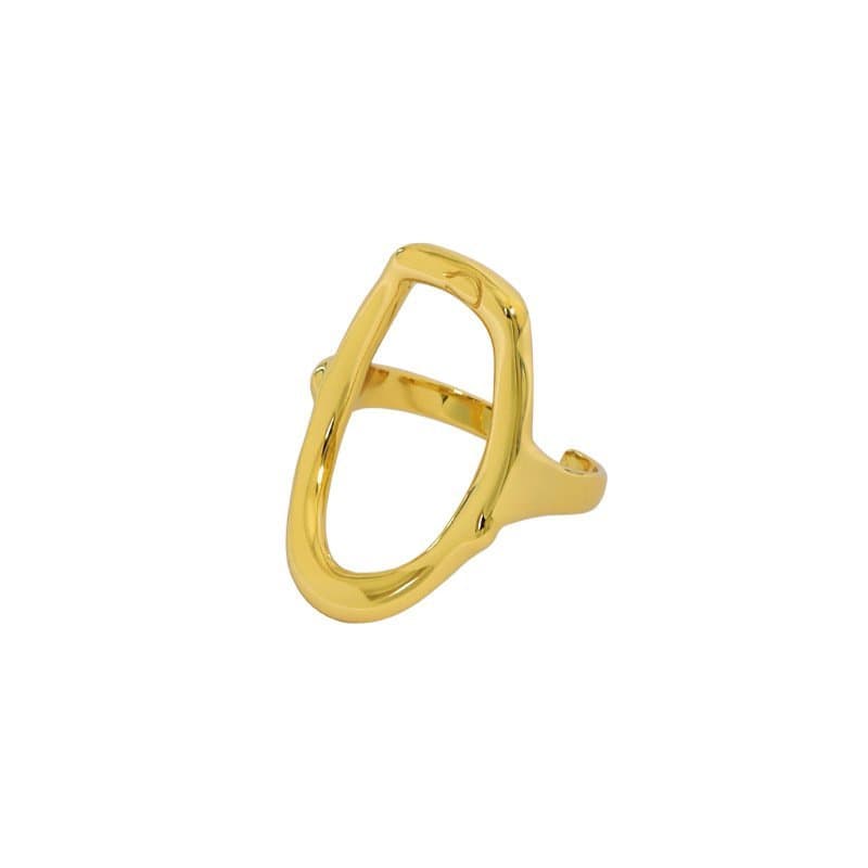 Geometric Hollow O Shape 925 Sterling Silver Adjustable Ring