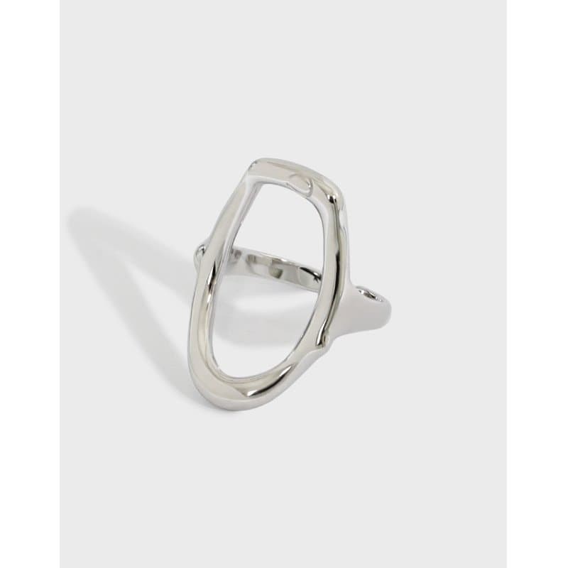 Geometric Hollow O Shape 925 Sterling Silver Adjustable Ring