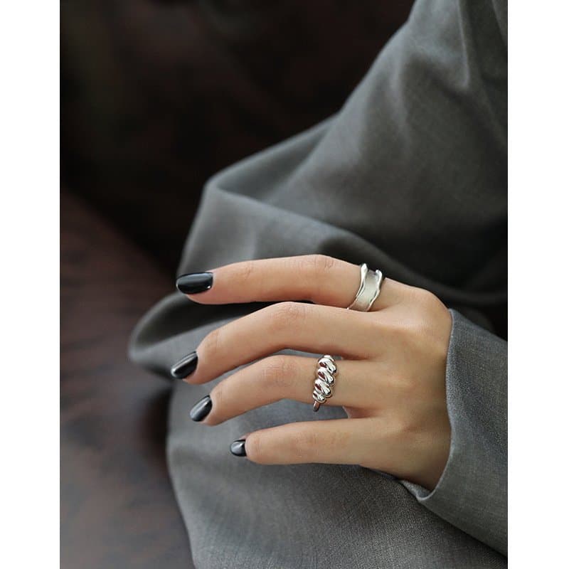 Thread Twisted 925 Sterling Silver Adjustable Ring