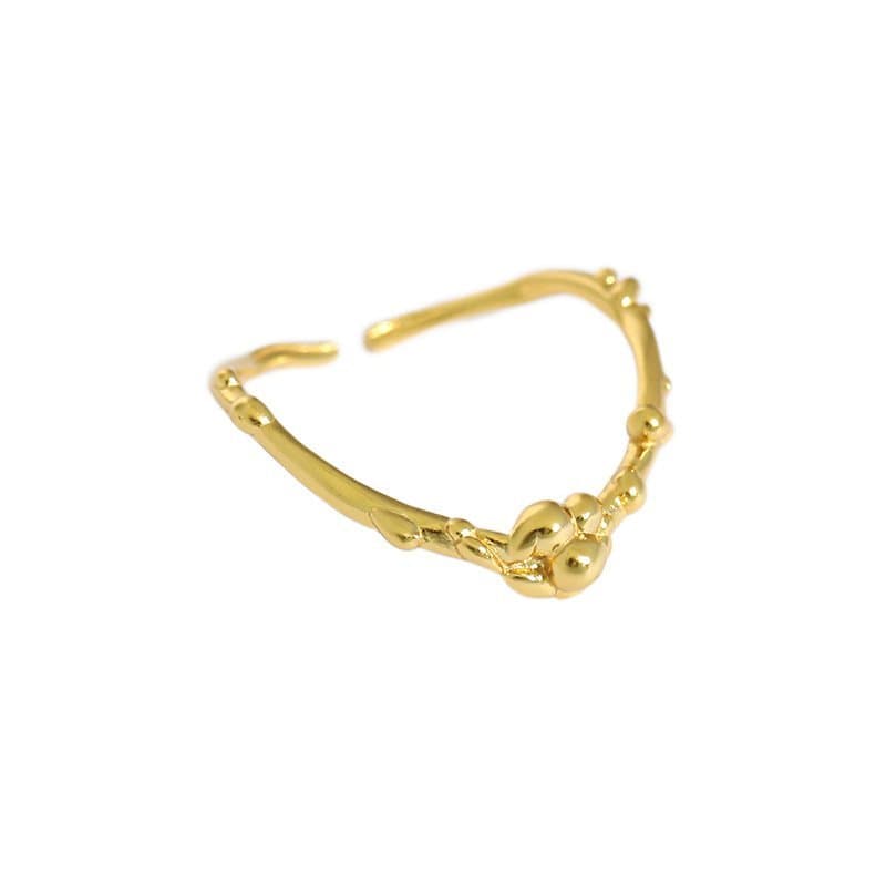 Irregular Bubbles Vine 925 Sterling Silver Adjustable Ring