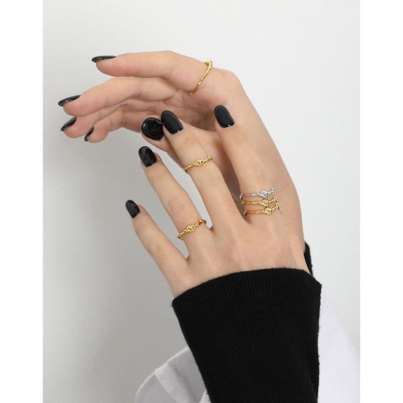 Irregular Bubbles Vine 925 Sterling Silver Adjustable Ring