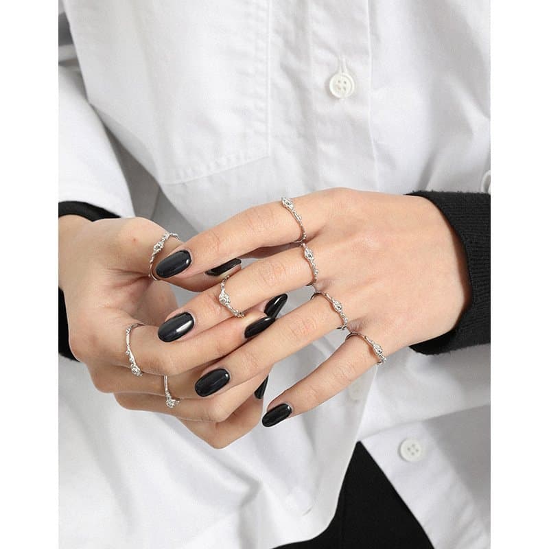 Irregular Bubbles Vine 925 Sterling Silver Adjustable Ring