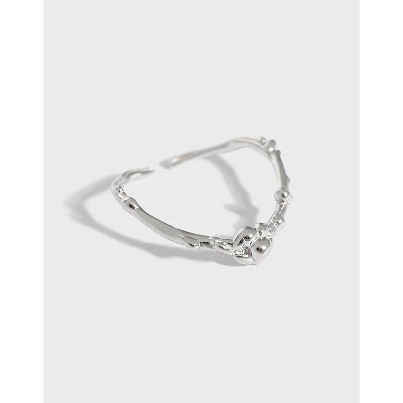 Irregular Bubbles Vine 925 Sterling Silver Adjustable Ring