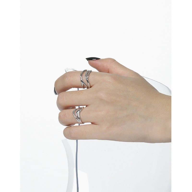 Triple Layers Wide 925 Sterling Silver Adjustable Ring