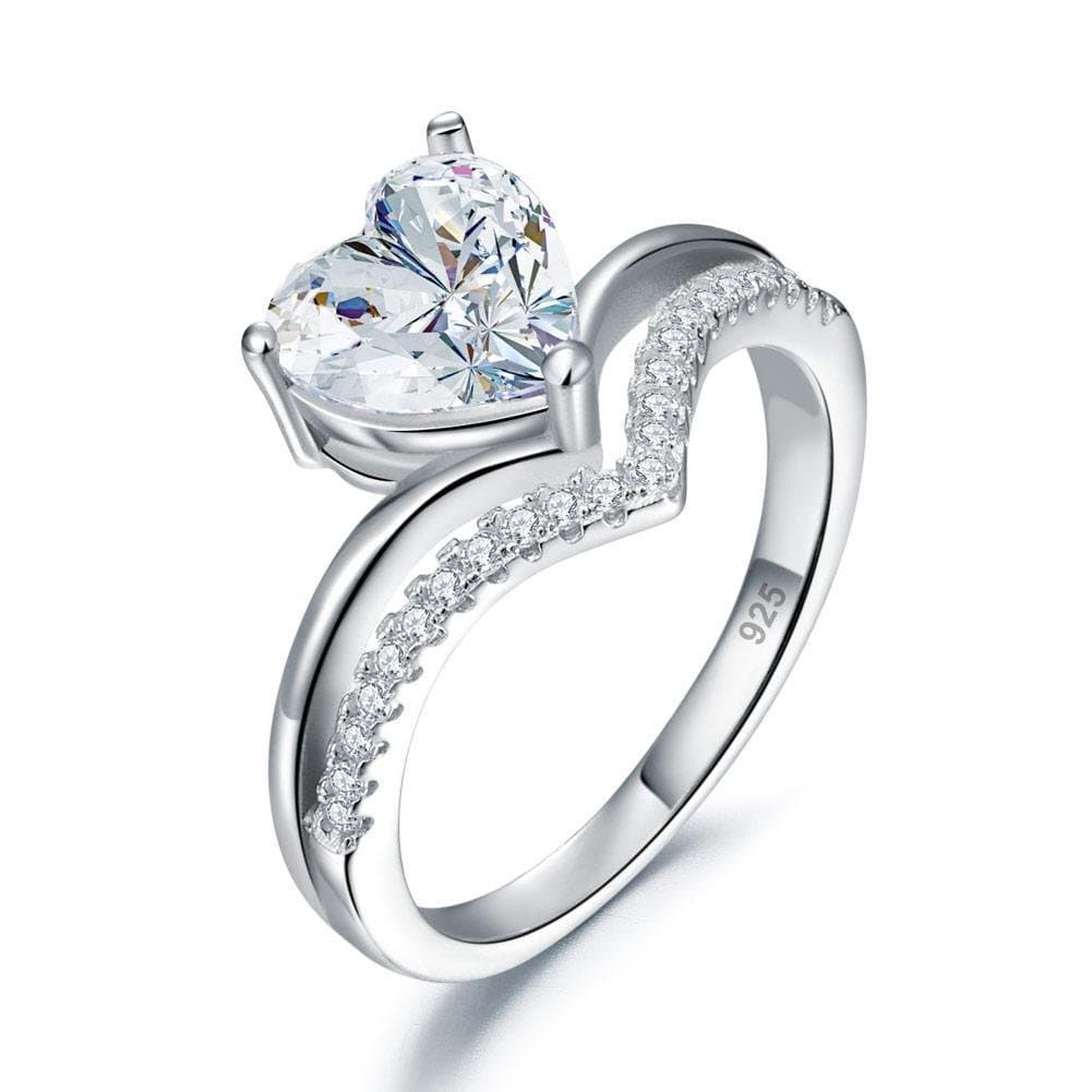 2 Carat Heart Cut Created Diamond Ring