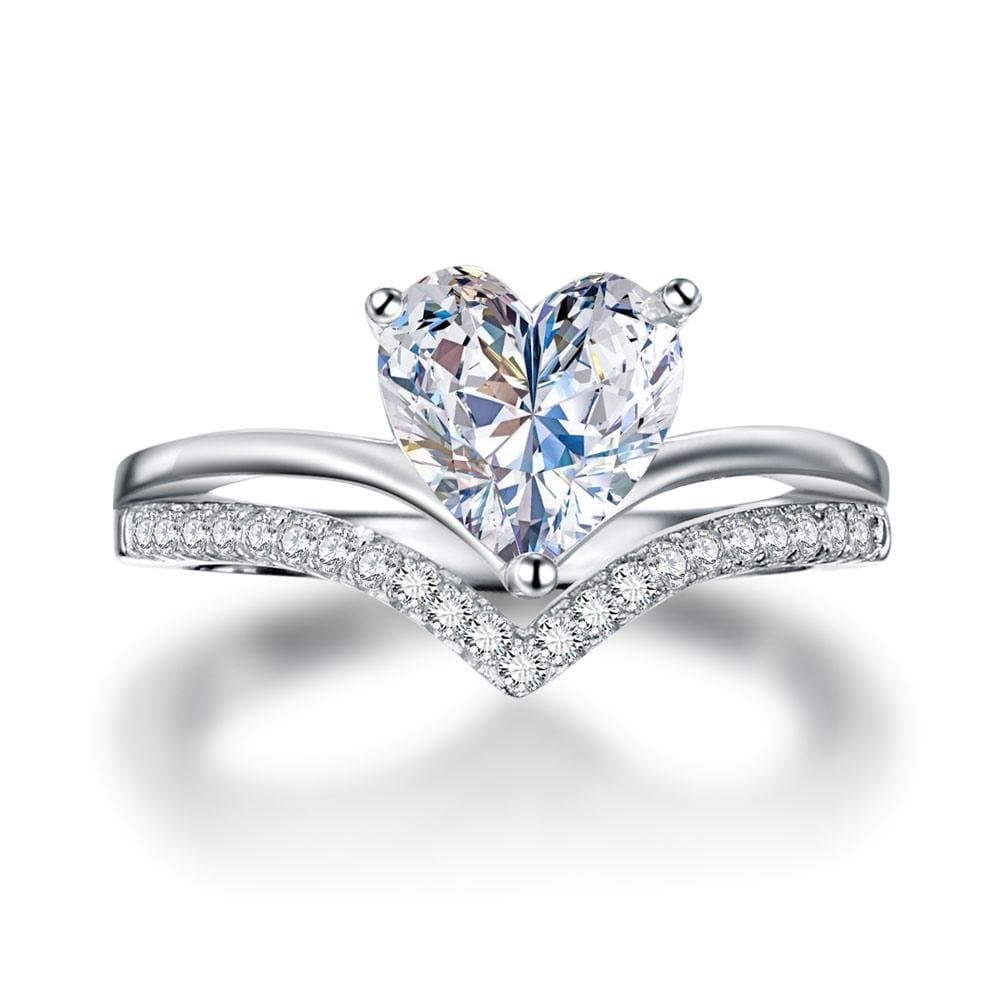 2 Carat Heart Cut Created Diamond Ring