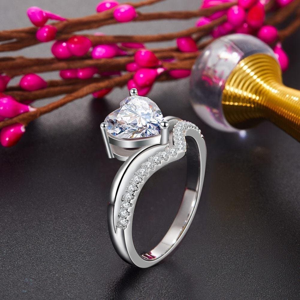 2 Carat Heart Cut Created Diamond Ring