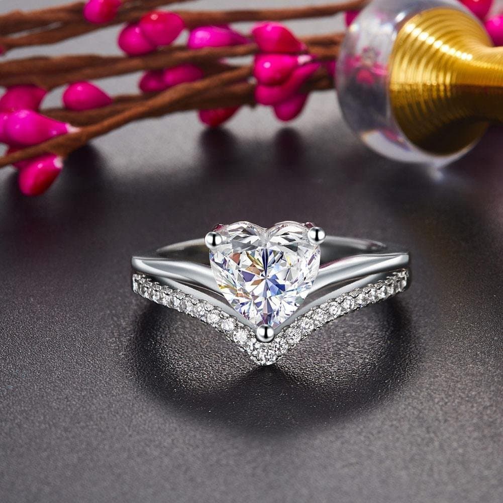 2 Carat Heart Cut Created Diamond Ring